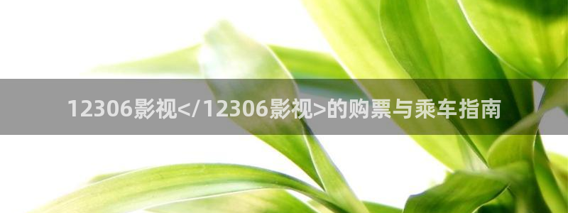 秋霞爱播速影院：12306影视</12306影视>的购票与乘车指南